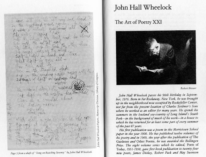 Robert Taylor Brewer photographed editor, poet John Hall Wheelock for The Paris Review